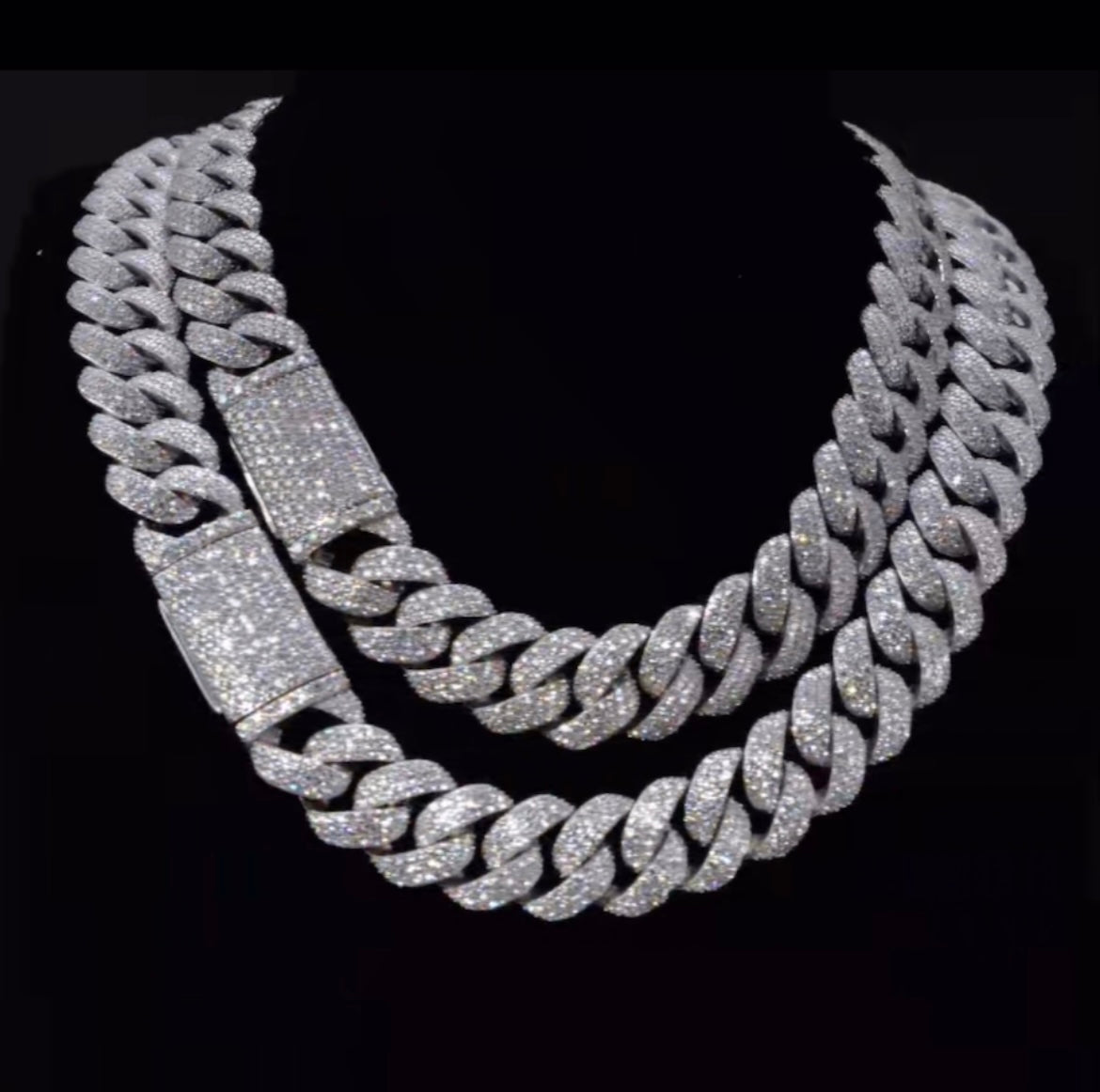 22 MM Moissanite Diamond Cuban Chain
