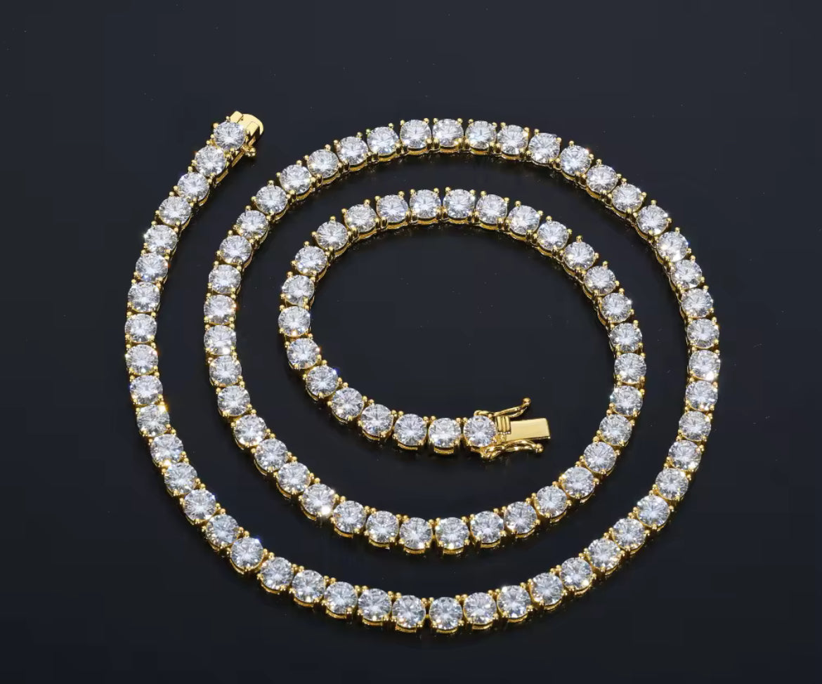 5MM VVS Moissanite Diamond Cluster Tennis Chain