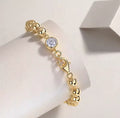 1 Carat Mossanite Gold Bead Bracelet