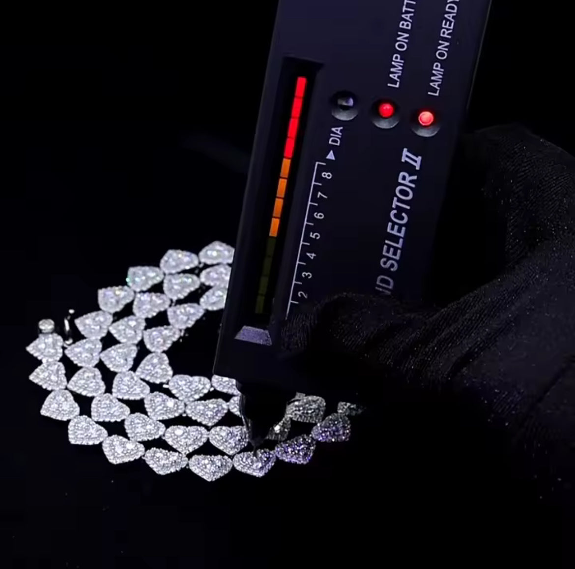 Moissanite Diamond Heart Link Bracelet