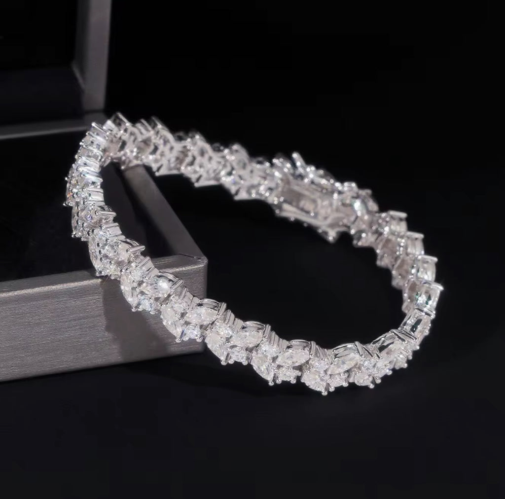 9MM Moissanite Marquise Cut Bracelet