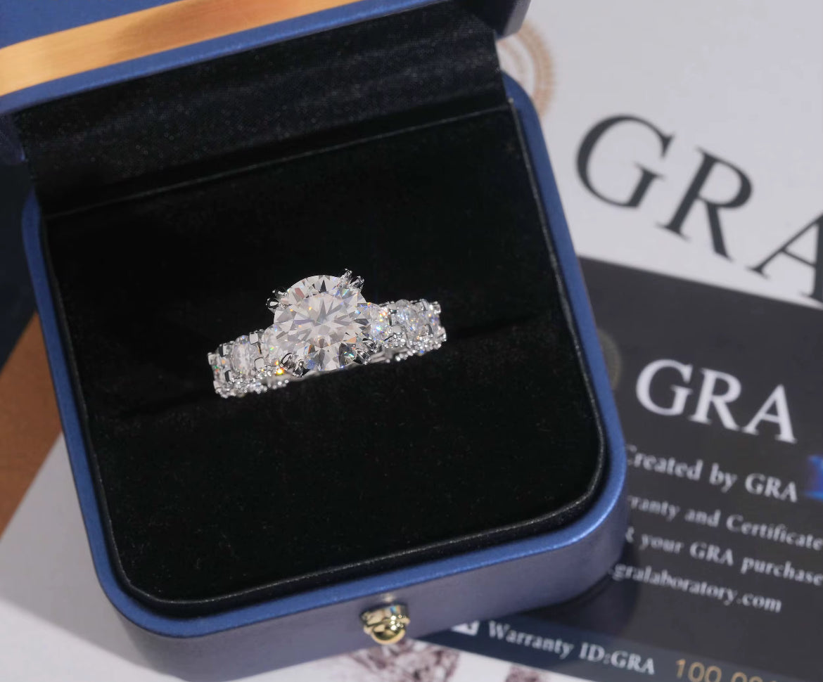 Mossanite Full Eternity Engagement Ring