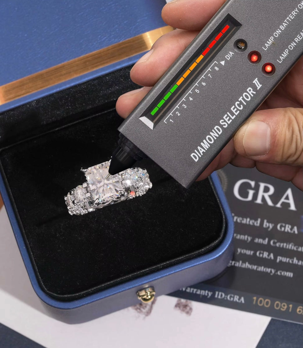 Square Mossanite Eternity Engagement Ring