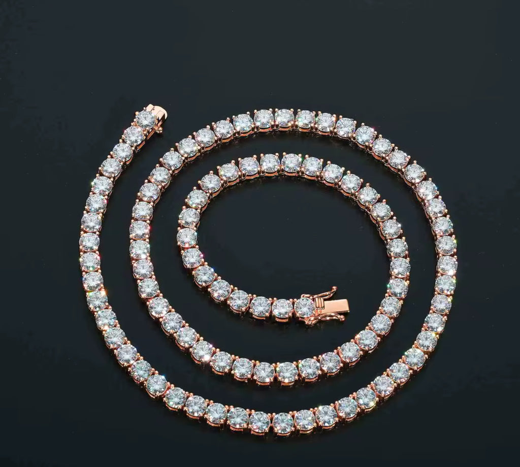 5MM VVS Moissanite Diamond Cluster Tennis Chain