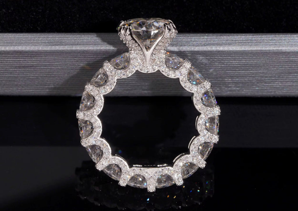 Mossanite Full Eternity Engagement Ring