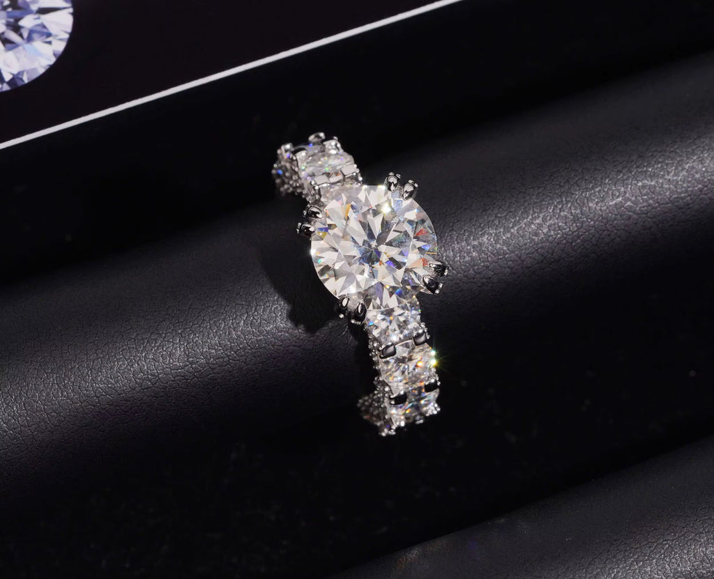 Mossanite Full Eternity Engagement Ring