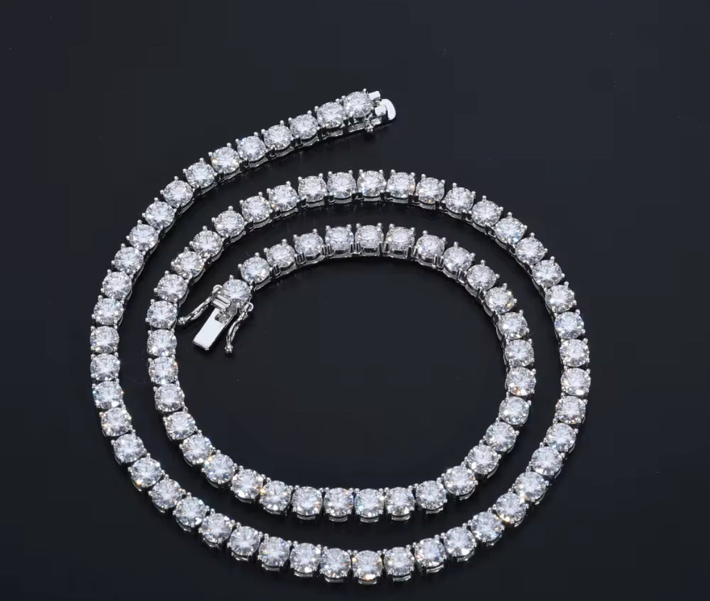 5MM VVS Moissanite Diamond Cluster Tennis Chain